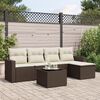 vidaXL Salon de jardin avec coussins 6 pcs marron r&eacute;sine tress&eacute;e