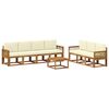 vidaXL Ensemble de canap&eacute;s d'ext&eacute;rieur 8 pc 7 place Naturel et Cr&egrave;me