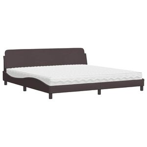 vidaXL Lit avec matelas Dover marron fonc&eacute; 200x200 cm tissu