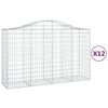 vidaXL Paniers &agrave; gabions arqu&eacute;s 12 pcs 200x50x120/140 cm Fer galvanis&eacute;