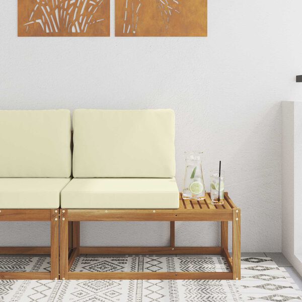 vidaXL Canap&eacute; d'ext&eacute;rieur en bout avec coussin Naturel 91 x 63 x 73 cm