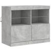 vidaXL Buffet avec lumières LED gris béton 283x37x67 cm