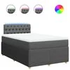 vidaXL Sommier &agrave; lattes de lit avec matelas gris fonc&eacute; 120x190cm tissu