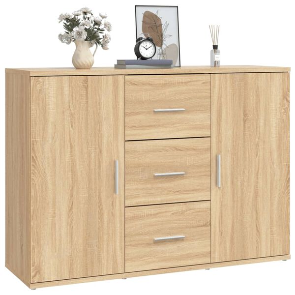 vidaXL Buffet chêne sonoma 91x29,5x65 cm bois d'ingénierie