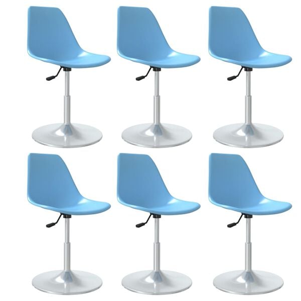 vidaXL Chaises pivotantes &agrave; manger lot de 6 bleu PP
