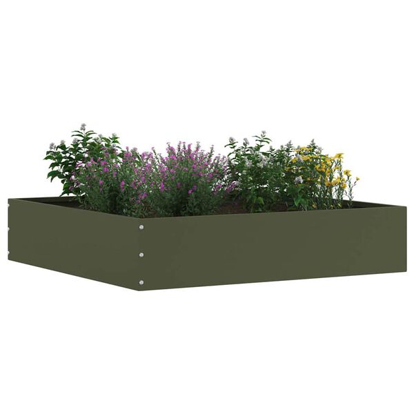 vidaXL Bordure de Pelouse Vert olive 60 x 60 x 13 cm Acier
