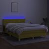 vidaXL Sommier &agrave; lattes de lit avec matelas LED Vert 140x200 cm Tissu