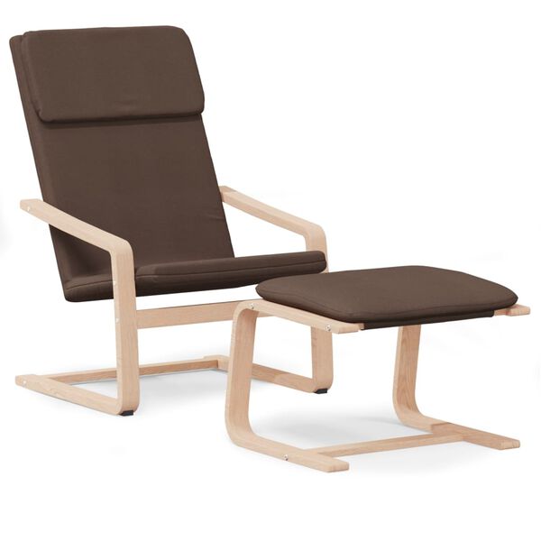 vidaXL Chaise de relaxation avec repose-pied Marron fonc&eacute; Tissu