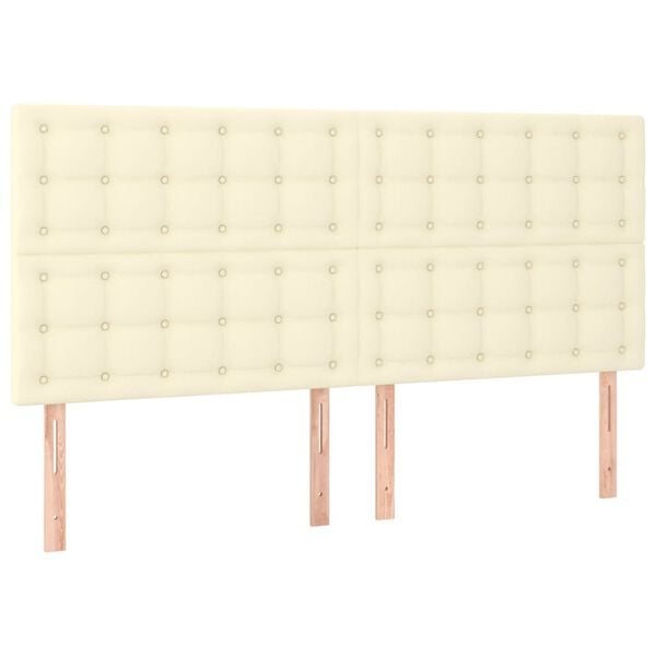 vidaXL T&ecirc;te de lit &agrave; LED Cr&egrave;me 180x5x118/128 cm Similicuir