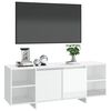 vidaXL Meuble TV blanc brillant 130x35x50 cm bois d'ing&eacute;nierie
