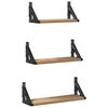 vidaXL &Eacute;tag&egrave;re Murale 3 pc Ch&ecirc;ne Fum&eacute; 37 x 12 x 13 cm