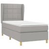 vidaXL Sommier &agrave; lattes de lit et matelas Gris clair 90x190 cm Tissu