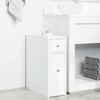 vidaXL Armoire de salle de bain &eacute;troite avec roulettes blanc