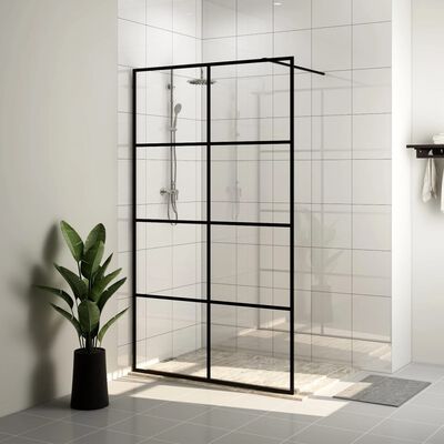 vidaXL Paroi de douche avec verre ESG transparent 90x195 cm Noir
