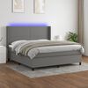 vidaXL Sommier &agrave; lattes de lit matelas LED Gris fonc&eacute; 180x200 cm Tissu