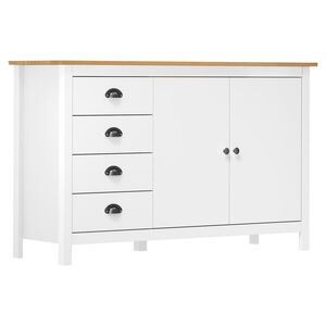 vidaXL Buffet Hill Blanc 130x40x80 cm Bois de pin solide