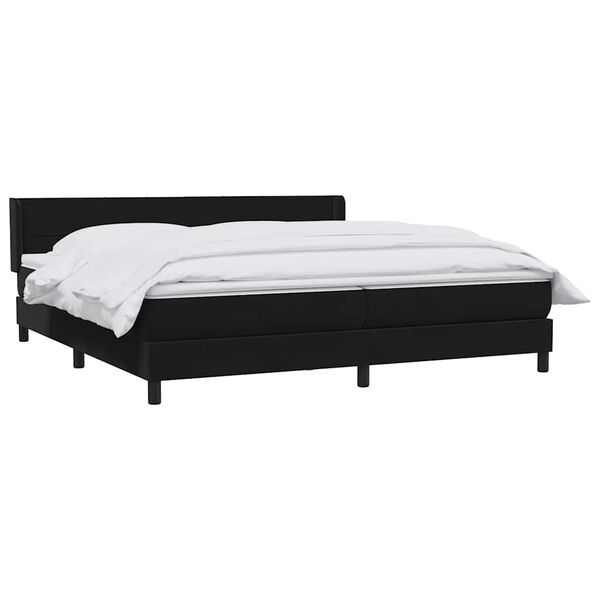 vidaXL Sommier &agrave; lattes de lit avec matelas noir 180x210 cm velours