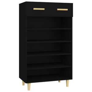 vidaXL Armoire &agrave; chaussures Noir 60x35x105 cm Bois d'ing&eacute;nierie