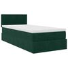 vidaXL Lit ottoman avec matelas et LED Vert fonc&eacute; 80x200cm velours