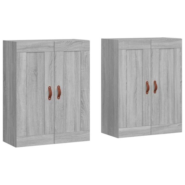 vidaXL Armoires murales 2 pcs sonoma gris bois d'ing&eacute;nierie