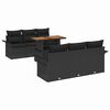 vidaXL Ensemble de canap&eacute; de jardin 7 pc Noir Poly rotin