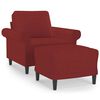 vidaXL Fauteuil avec repose-pied Rouge bordeaux 60 cm Tissu