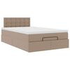 vidaXL Lit ottoman avec matelas & LED cappuccino 120x190cm similicuir