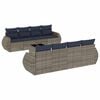 vidaXL Ensemble de canap&eacute; de jardin 9 pcs avec coussins gris r&eacute;sine tress&eacute;e