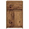 vidaXL Armoire de chevet LED avec tiroir Bois ancien 38 x 34 x 61 cm