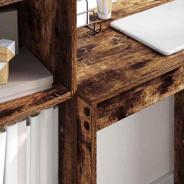 vidaXL Bureau avec tiroir 2 pcs Ch&ecirc;ne fum&eacute;