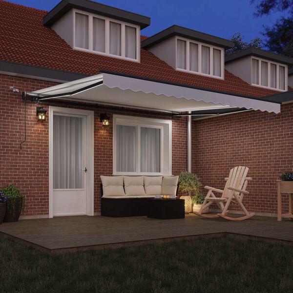 vidaXL Tissu de auvent avec Blanc 400 &times; 350 cm Polyester