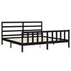 vidaXL Cadre de lit sans matelas noir 200x200 cm bois massif de pin