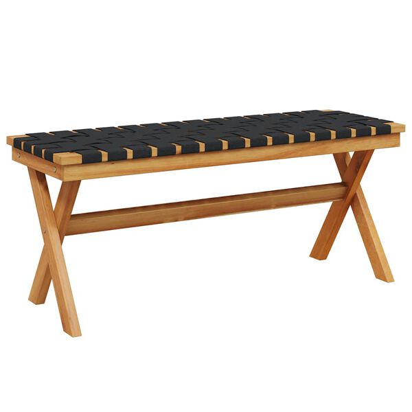 vidaXL Banc de jardin noir bois massif d'acacia et tissu