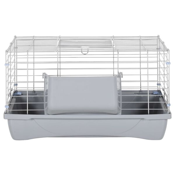 vidaXL Cage pour petits animaux gris 58x32x31 cm PP et métal