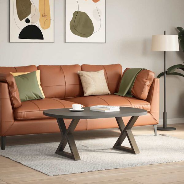 vidaXL Pieds de table basse 2 pi&egrave;ces Acier naturel 60 x (42-43,3) cm Acier