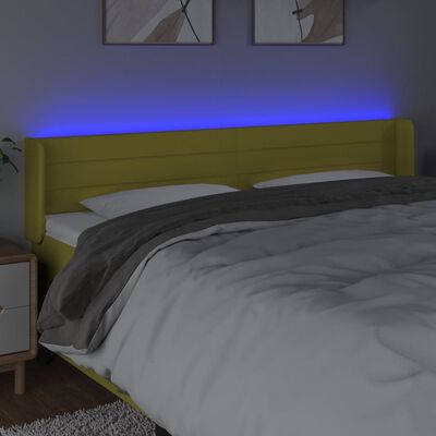 vidaXL Tête de lit à LED Vert 203x16x78/88 cm Tissu