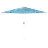 vidaXL Parasol de jardin avec m&acirc;t en acier bleu 388x388x248 cm