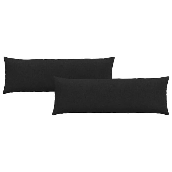 vidaXL Coussins de canapé 2 pcs Noir 120 x 40 cm tissu