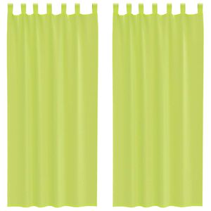vidaXL Rideaux en voile avec passants 2 pcs vert pomme
