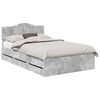 vidaXL Cadre de lit Gris b&eacute;ton 135 x 190 cm Bois Ing&eacute;nierie