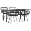 vidaXL Ensemble à manger de jardin 5 pcs Noir Résine tressée