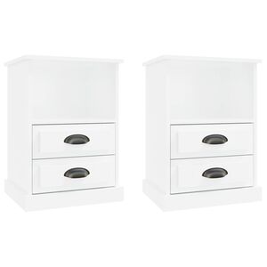 vidaXL Tables de chevet 2 pcs blanc brillant 43x36x60 cm
