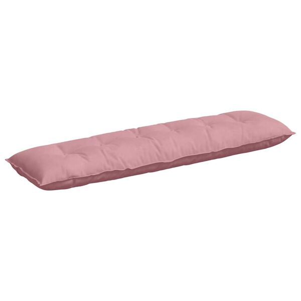 vidaXL Coussin de Dos Rose 180 x 50 cm Tissu en velours c&ocirc;tel&eacute;