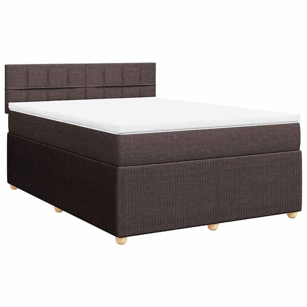 vidaXL Sommier &agrave; lattes de lit avec matelas Marron fonc&eacute; 140x190 cm