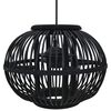 vidaXL Lampe suspendue Noir Osier 40 W 30x22 cm Globe E27