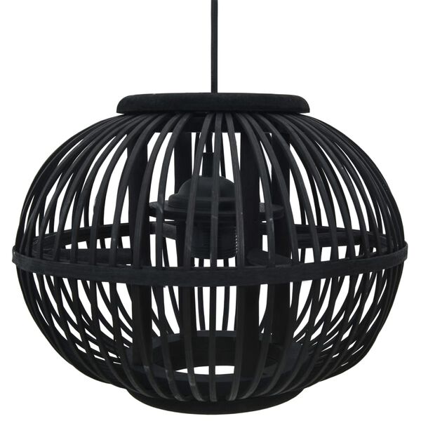 vidaXL Lampe suspendue Noir Osier 40 W 30x22 cm Globe E27