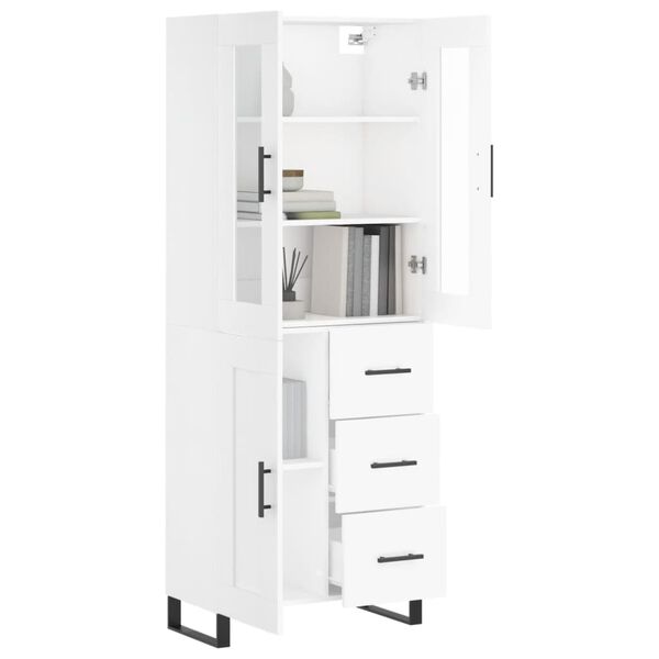 vidaXL Buffet haut Blanc 69,5x34x180 cm Bois d'ingénierie