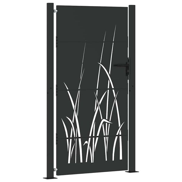 vidaXL Porte de Jardin Noir 100 x 175 cm Acier peint par poudre