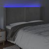 vidaXL T&ecirc;te de lit &agrave; LED Gris clair 203x16x118/128 cm Velours