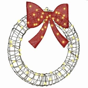 vidaXL Couronne 60 LED Blanc chaud 75 x 75 x 8 cm Rotin